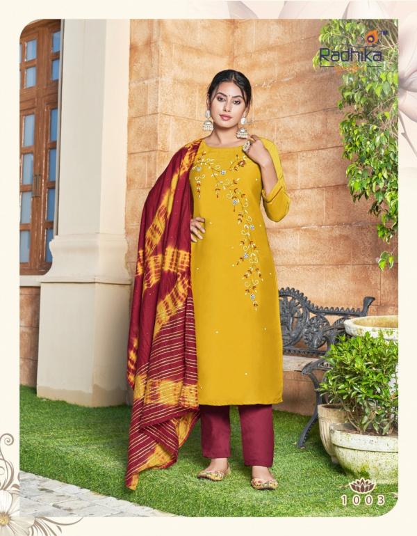 Radhika Dastur 1 Festive Wear Kurti Pant With Dupatta Collection